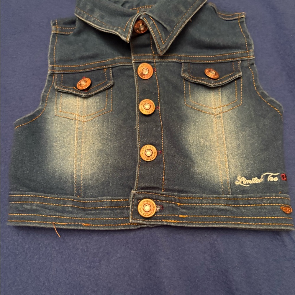 Limited Too Dark Blue Denim Vest for Kids
